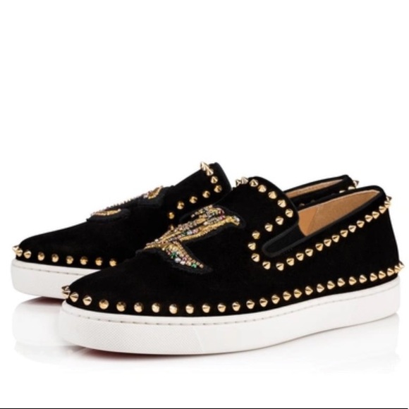Christian Louboutin Other - Christian Louboutin PIK BOAT CL IN BLACK/GOLD